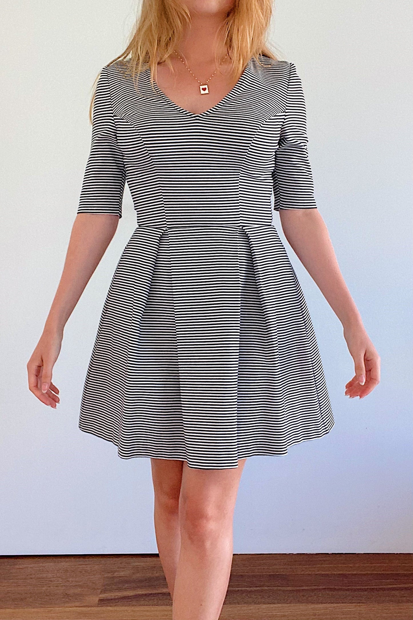 Stripped skater dress