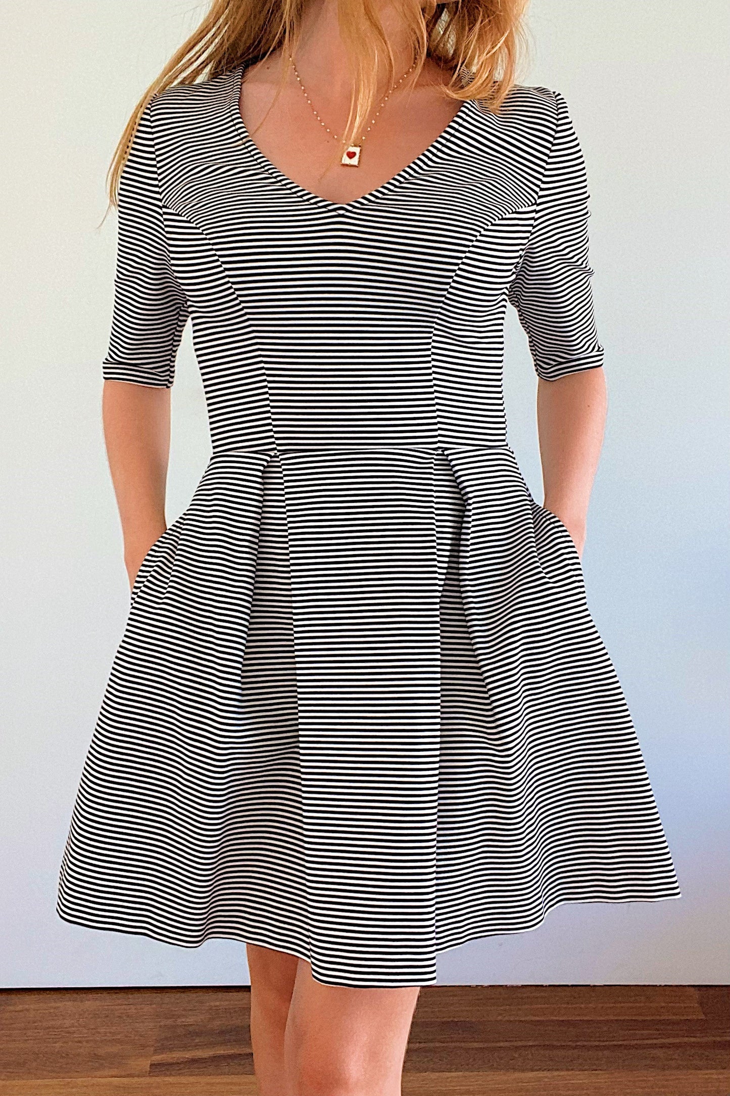 Stripped skater dress